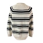 ZARA  Blue White Striped Knit Crewneck Casual Pullover Sweater Small Oversized Photo 1