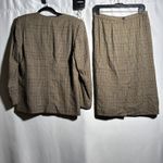 Vintage Bankers Club Womens Plaid Blazer Skirt Suit Set Brown Size 8 Academia Photo 1