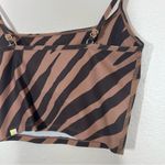 Summersalt  Tan Modern Zebra Toffee & Sea Urchin The Midi Sports Bra Tank Top Photo 6