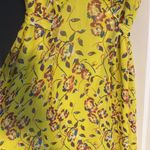 Tanya Taylor silk size 12 Vibrant Yellow navy Floral Dress Photo 6