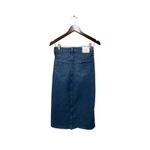 Paige Meadow Raw Hem Denim Midi Skirt Size 24 Photo 8