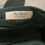 AG Adriano Goldschmied the Stevie Slim Straight Green Corduroy Jeans Photo 3