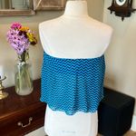 Rue 21 Bright Blue Strapless Top Crop Flowy Beach Summer Photo 6
