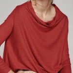 We The Free People Lover Top Ribbed Thermal Long Sleeve Rust Orange Size Small Photo 0