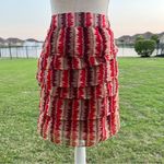 Anna Sui Anthropologie Terrawat tiered red multicolor skirt Photo 1