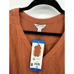 Orvis  Button Front Shirt Womens Large Brown Gauze Short Sleeve Fall NWT Photo 3