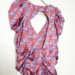 For Love & Lemons  Charlie Floral Ruched Puff Sleeve Dress Blossom XS NEW Photo 6