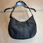 Stone Mountain 100% GENUINE LEATHER embossed Hobo Black ADJ Shoulder Handbag Photo 4