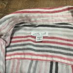 Love Linen J Jill 100% Linen Striped Lagenlook Button Down Essential Top Sz 3X Pink Photo 4