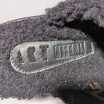 Vtg Y2K Art Effects Black Leather Floral Embroidered Faux Shearling Lined Clog 9 Photo 3