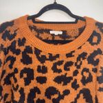 Maurice's Animal Print Sweater Brown & Black Distressed Hem Plush Photo 2