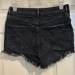 ZARA  Black High Rise Ripped Denim Jean Shorts - Size 4 Photo 4