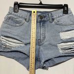 Billabong Cut Off Shorts Women 25 Blue Denim Mid-Rise Pockets Distressed Zip Fly Photo 7