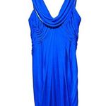 House Of Dereon Beyonce Women’s Sz 2 Blue Draped Sleeveless Ruched Short Dress Photo 0