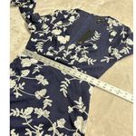 Lulus Mini Dress Women's Large Navy Blue White Embroidered Long Sleeve V-Neck Photo 8