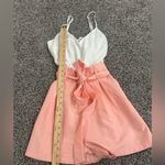 &merci & Merci White & Peach Summer Romper Womenโs Size Medium Photo 5