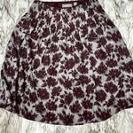 Liz Claiborne Purple And Blue Silk Midi A-Line Pleated Skirt Drop Waist Floral Photo 1