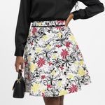 Oscar de la Renta Pink Yellow Black White Floral A-line Skirt Womens 14 Photo 0