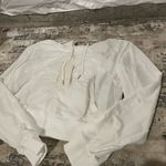 NWT Milanpavilion White Crop Zip Up Hoodie Size Medium Photo 1