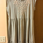 Johnny Was  light green & cream floral embroidered mini dress Photo 0