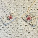 Vintage B. Moss Knitted by Hand Open Knit Floral Tunic Sweater Size Medium White Photo 7