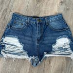 Pretty Little Thing ripped denim shorts size S. Photo 0