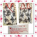 Tek Gear  white black red workout top activewear - floral design - size medium Photo 2