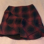 Lush Clothing Lush plaid miniskirt red black size S asymmetrical academic schoolgirl Photo 0
