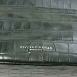Divina Firenze Green Croc Embossed Leather Shoulder Bag Made in Italy Photo 6