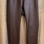 Aerie OFFLINE Chocolate Brown Faux Leather Real Luxe Leggings Large NWT Photo 0