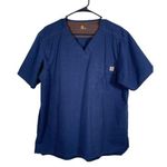 Carhartt  Navy Blue V-Neck Scrub Top Size Medium EUC #DS-1513 Photo 0