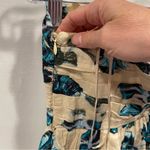 Adorable pleated strapless mini dress Alberta Ferretti flare floral cream aqua Blue Size 6 Photo 9