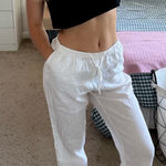 H&M  Linen Pants White Photo 0