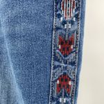 Sam Edelman  high rise slim straight leg jeans,‎ size 32, embroidery detail Photo 1