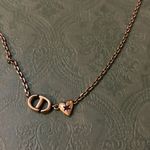 Christian Dior Dior Lucky Charms Necklace Antique Gold-Finish Metal and Pink Crystal Photo 6