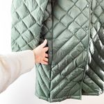 J.Jill  Longline Down Quilted Puffer Coat Jacket Green Large Photo 8