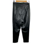 ZARA Ankle Faux Leather Pants High Rise Black Size Small Photo 6