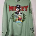 Disney Mickey mouse tennis green sweatshirt men's Medium NWT Photo 0