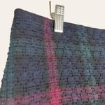 Elizabeth and James  Navy Blue Purple Plaid Zip Asymmetrical Mini Skirt Size 6 Photo 2