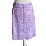 Fashion Bug Vintage Light Purple Lilac Tiny Floral Print Midi Skirt Ruffle Hem Photo 1