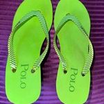 Y2K Lime Green Polo Wedge Sandals Size 7.5 Photo 0