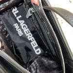 Karl Lagerfeld  Womens Embossed‎ Logo Maybelle Satchel Crossbody Black Medium NWT Photo 6