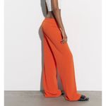 ZARA  Flat Front Wide Leg Orange Trousers Size S NWT Photo 1