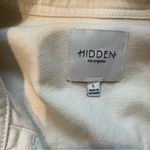 HIDDEN JEANS Rebel Fray Hem Denim Trucker Jacket in Cream, Sz L Size L Photo 14