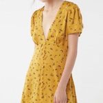 Urban Outfitters Mustard Yellow V-Neck Dress L Photo 0