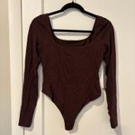 Lululemon Brown Long Sleeve Bodysuit Nulu Square Neck Photo 0