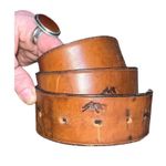 Red Ants Pants 100% Brown Leather Hand Made Belt By Kathy Hochstrat size 36 Photo 2