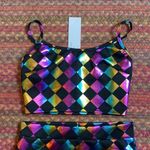 Blanc NWT  MULTICOLORED DIAMOND CHECKERED SKIRT & CAMI MATCHING SET Photo 3