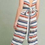 Anthropologie Moon River Jumpsuit M NWT Striped Tassel Retro Wide Leg Photo 2