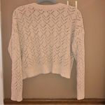 American Eagle chenille Pointelle cropped sweater tan size small Photo 1